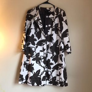 Floral long jacket with floral print